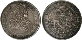 Reichsthaler of Leopold I, minted in Kremnitz in 1692.