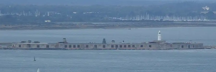 Image 27Hurst Castle seen from The Needles (from Portal:Hampshire/Selected pictures)