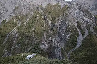 Hutton's research hut in the Kowhai colony