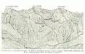 The Höllentalspitzen (Jubiläumsgrat) from the south. 1873 sketch by  Hermann von Barth