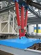 Hydraulics attached to a concrete foot