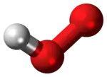 Ball-and-stick model of the hydroperoxyl radical