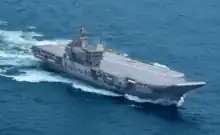 Vikrant  during sea trials.