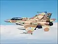 An F-16I Sufa of 253 Squadron "Negev" during an exercise, based on Ramon