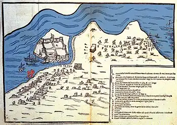 Plan of the castle of Bouka. Engraving by Giovanni Orlandi, 1605