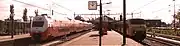 Trains on the island platform at Vlissingen