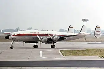 An Iberia L-1049G at Düsseldorf Airport in 1964