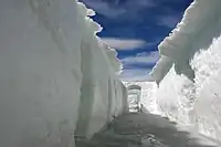 The Icehotel melting in the sun.