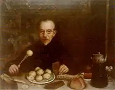 Breakfast, self-portrait, 1932