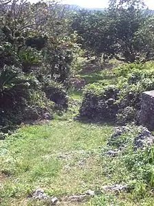 View of the bailey from a battlement.