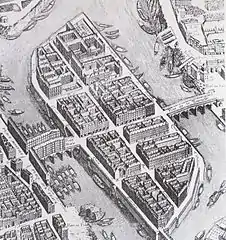 Île Saint-Louis in Turgot Map (1739)