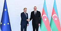 Tusk with Azerbaijani President Ilham Aliyev in Baku, July 2019