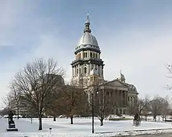 The Illinois State Capitol in Springfield, Illinois, one of 44 U.S. state capitols listed on the NRHP