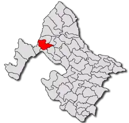 Location in Mehedinți County