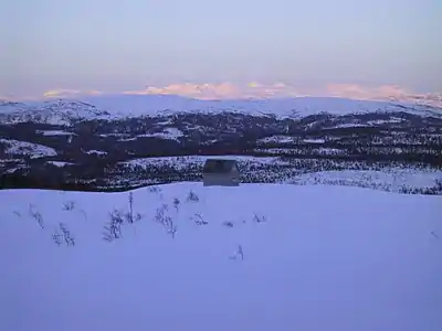 View of the Okstindan mountains