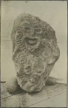 Carving of Rongo, the Māori deity (atua) of kūmara, from Taranaki, North Island, New Zealand