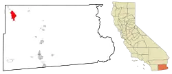 Location in Imperial County and the state of California