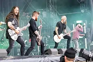 In Flames at Rock am Ring 2017; from left to right: Niclas Engelin, Bryce Paul, Björn Gelotte and Anders Fridén