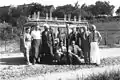 1952 Kassel: Indian cyclists at international event (Dhana Singh (third from left), Rusi MullaFeroze (fifth from left in glasses), Malcolm (seated to right), Bhoot (standing in blazer))