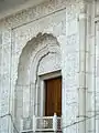 One of the gates at the Sikh temple called Gurdwara Bangla Sahib, in Delhi.