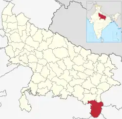 Location of Sonbhadra district in Uttar Pradesh