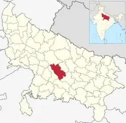 Location of Unnao district in Uttar Pradesh