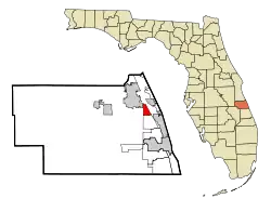 Location in Indian River County and the state of Florida