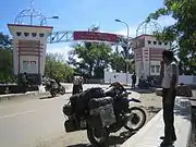 Arch of the old Mota'ain checkpoint, looking towards East Timor