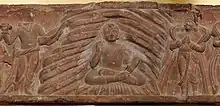 The same scene in a 50-100 CE relief, Mathura art