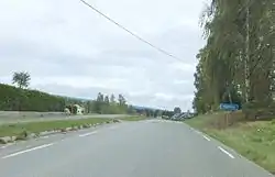 View of the road leading into the village