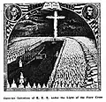 Open-air Initiation of K.K.K. under the Light of the Fiery Cross. From The Ku Klux Klan In Prophecy 1925.