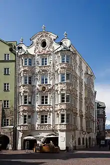 Rococo - Helbling House, Innsbruck, Austria, originally Gothic town house from the 15th century, renovated at the beginning of the 18th, and finished in 1732 by Anton Gigl