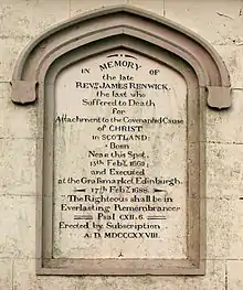 Inscription on the Renwick Monument