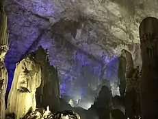 Looking back from near the exit. Here, the roof is up to 100 m (330 ft) high.