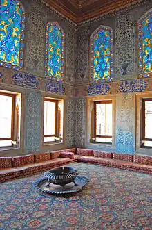 A room at Topkapı Palace, carpet with a small-pattern "Holbein" design