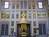 Interior of the Sri Digamber Jain temple at Sarnath