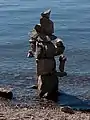 Inuksuk on shore of sw̓iw̓s Provincial Park, Osoyoos Lake, July 2020