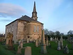 Inveresk Village, St Michael's Kirk (Church Of Scotland) With Graveyard Walls, Railings And Piers