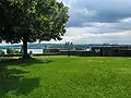 Hill plateau inside the fort, Lake Pfäffikon in the background