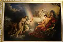 Iris presenting the wounded Venus to Mars by Sir George Hayter, 1820 – Ante Library, Chatsworth House