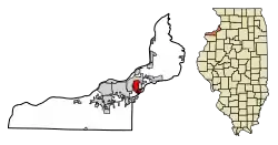 Location of Silvis in Rock Island County, Illinois.