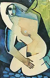 Ismael Nery: Nude woman crouching