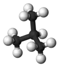 Ball and stick model of isobutane