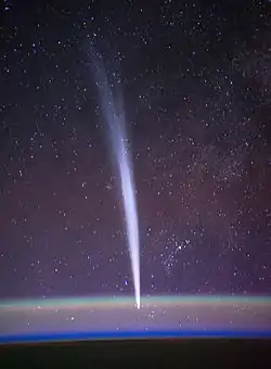 Image 17C/2011 W3 (Lovejoy)Photograph: NASA/Dan BurbankComet Lovejoy is a long-period comet and Kreutz Sungrazer which was discovered in 2011. Named after its discoverer, Terry Lovejoy, the comet was nicknamed "The Great Christmas Comet" owing to it becoming visible near Christmas.More selected pictures