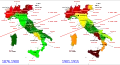 Italian emigration per region from 1876-1900 and from 1901-1915