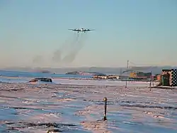 Ilyushin 18c taking off from Cape Schmidt Airport.