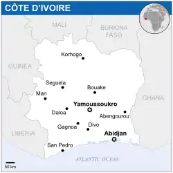 Location of Ivory Coast