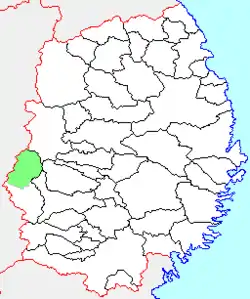 Location of Sawauchi in Iwate Prefecture