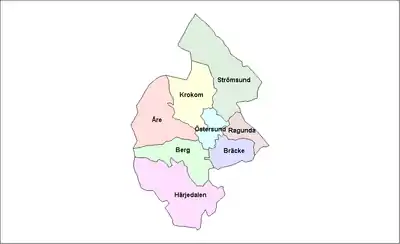 Location of Jämtland Municipalities