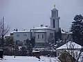 Typical countryside Hussite church of the 20th century in Jílové u Prahy, Central Bohemian Region